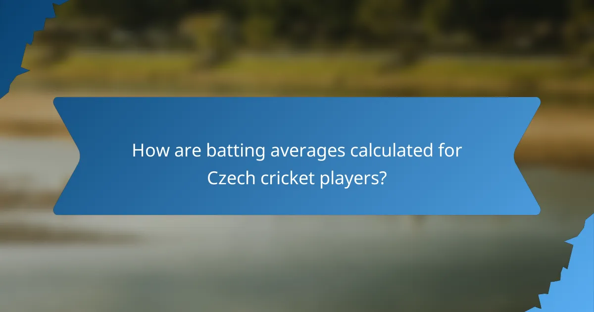 How are batting averages calculated for Czech cricket players?