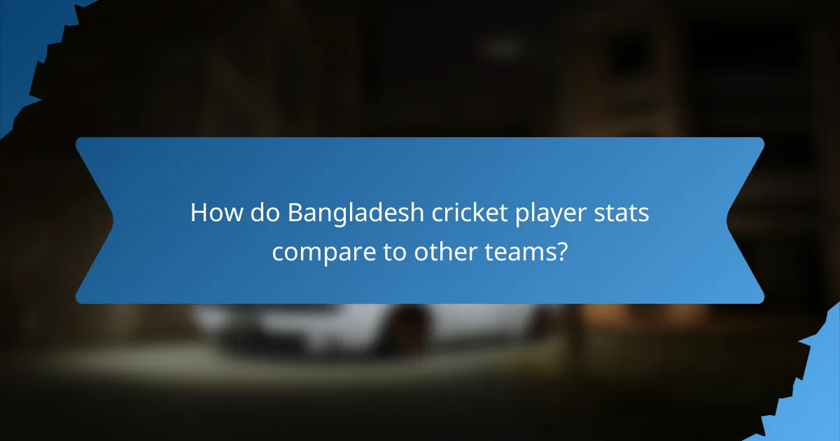 How do Bangladesh cricket player stats compare to other teams?