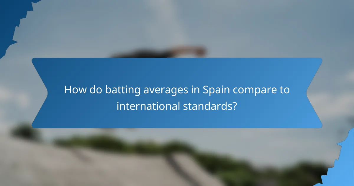 How do batting averages in Spain compare to international standards?
