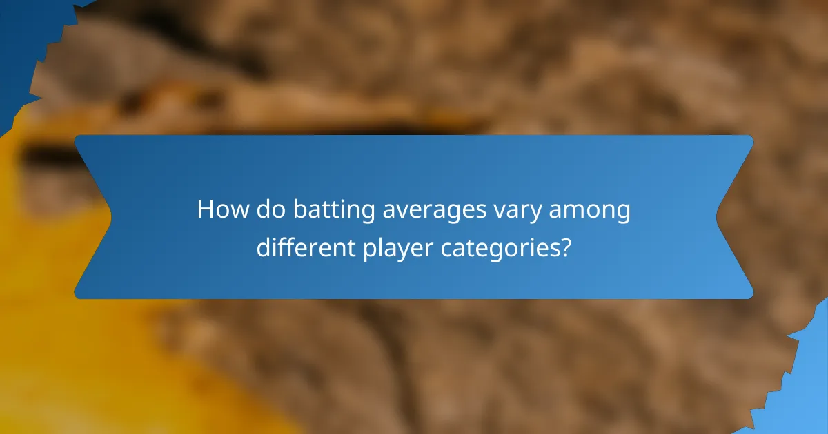 How do batting averages vary among different player categories?