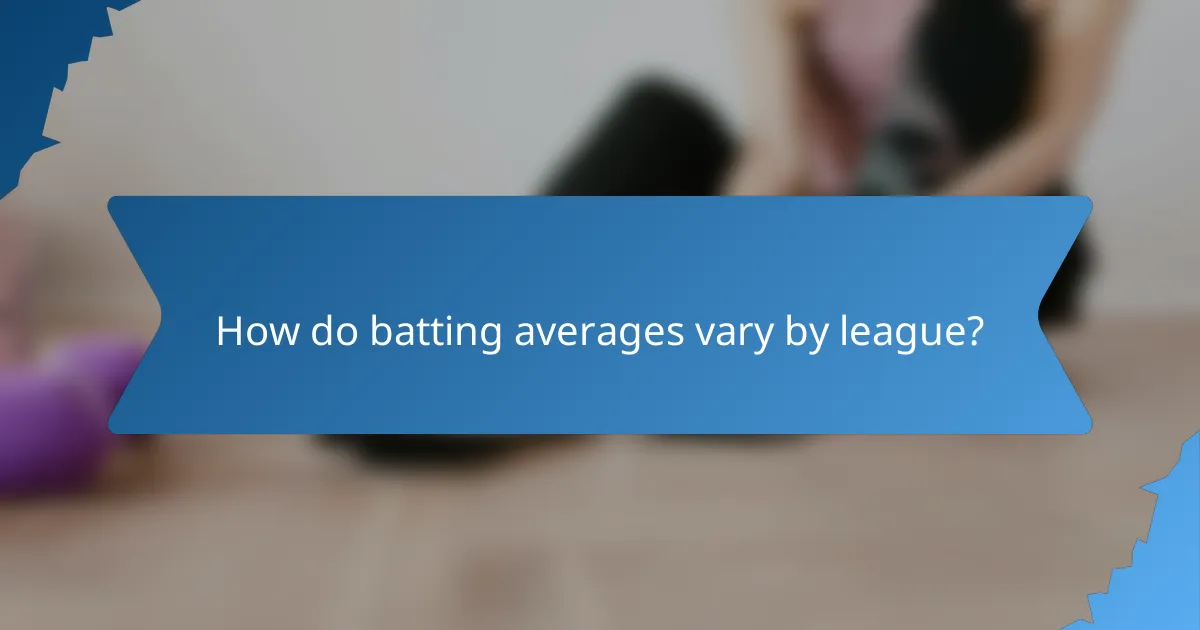 How do batting averages vary by league?