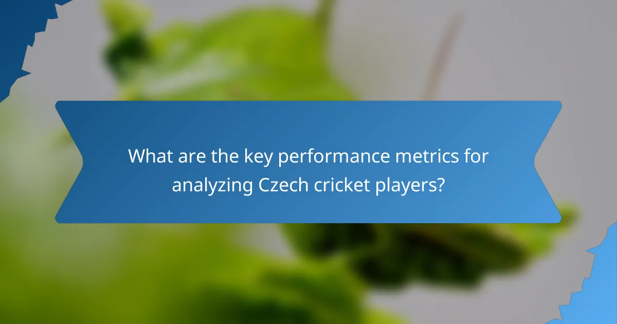 What are the key performance metrics for analyzing Czech cricket players?
