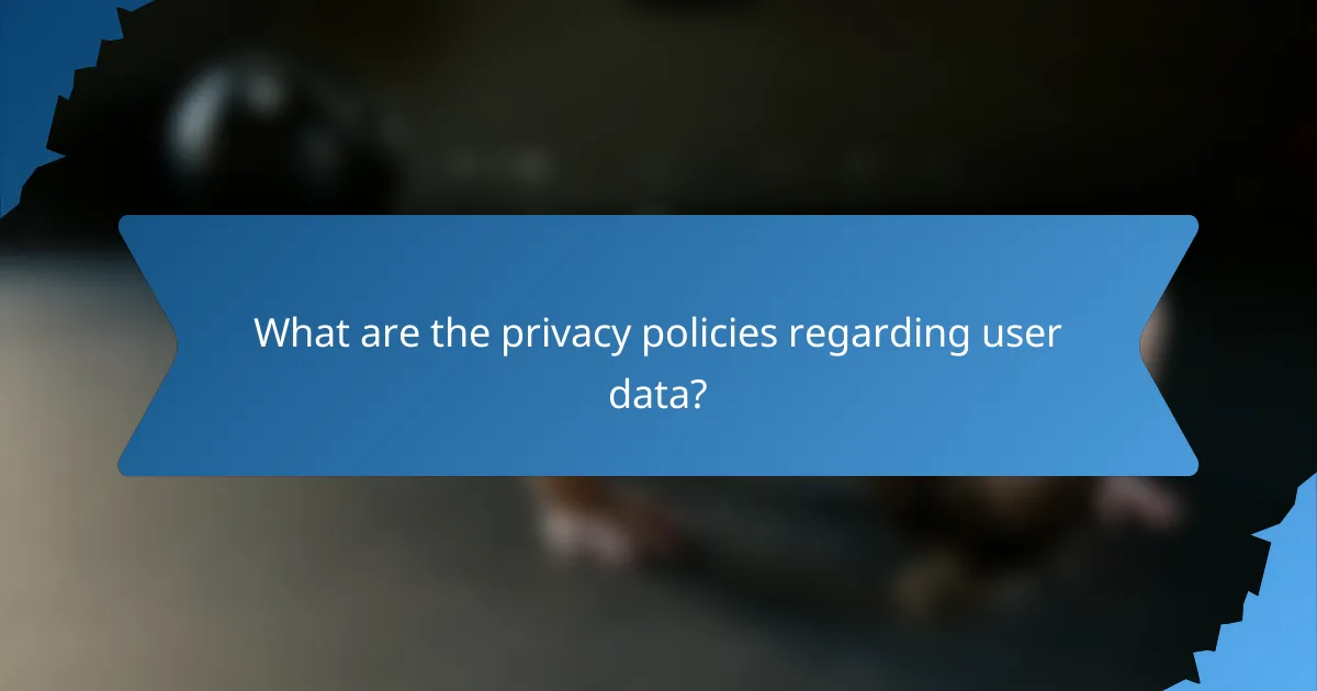 What are the privacy policies regarding user data?