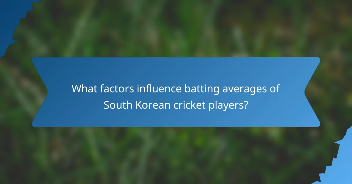 What factors influence batting averages of South Korean cricket players?