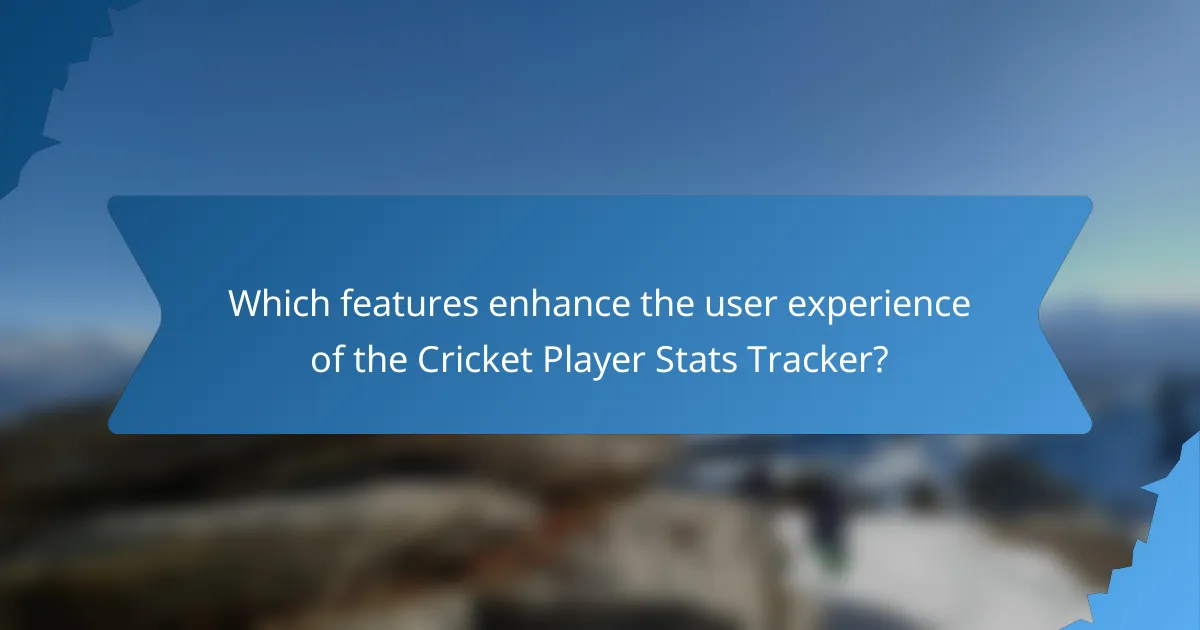 Which features enhance the user experience of the Cricket Player Stats Tracker?