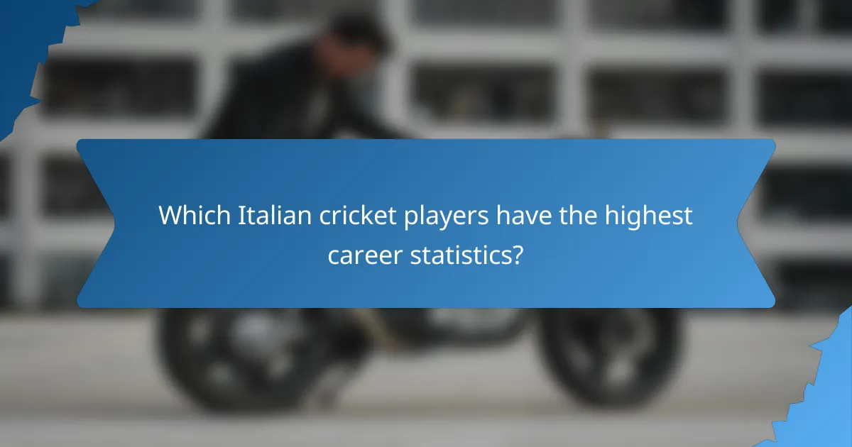 Which Italian cricket players have the highest career statistics?
