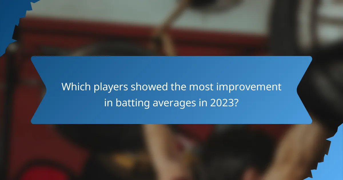 Which players showed the most improvement in batting averages in 2023?