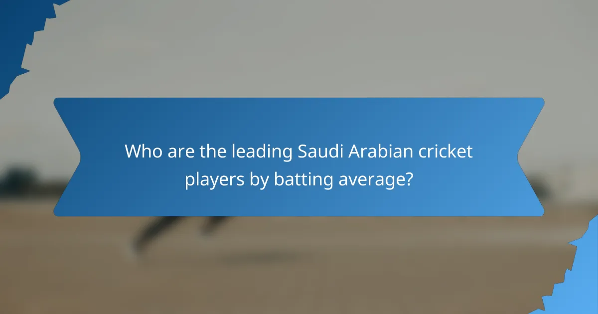 Who are the leading Saudi Arabian cricket players by batting average?