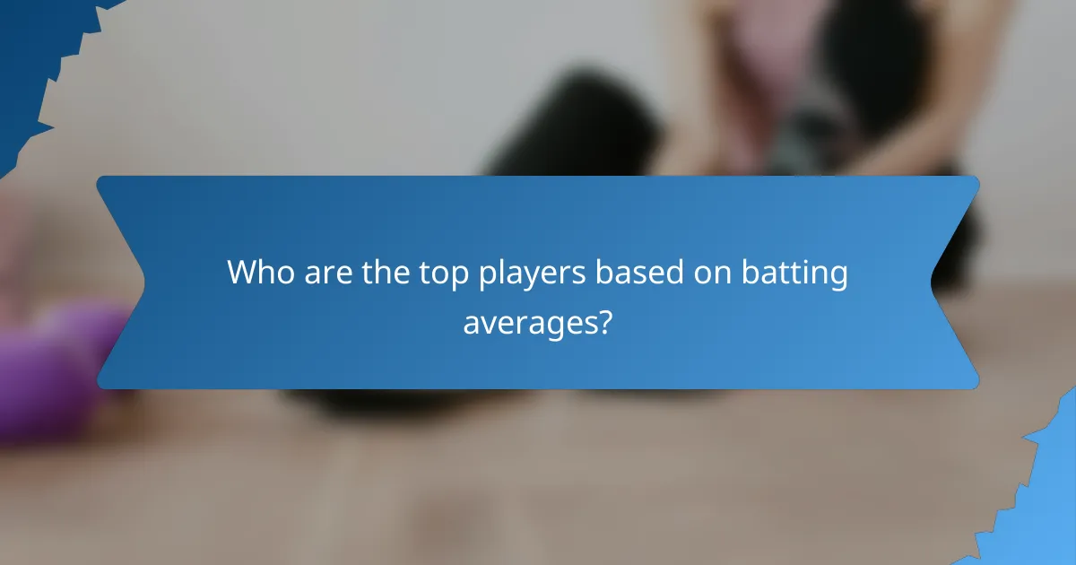 Who are the top players based on batting averages?